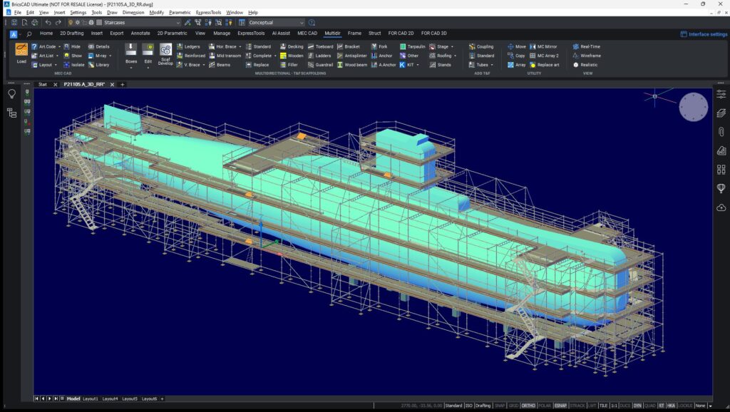VR model of submarine on DWG BIM PON CAD